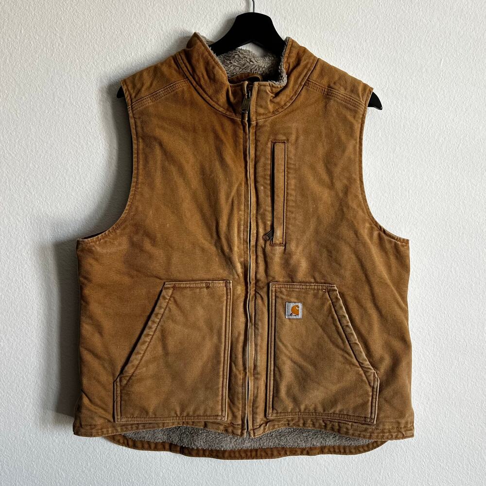 Carhartt brown work wear vest